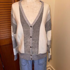 Philosophy Gray and Black Striped Knit